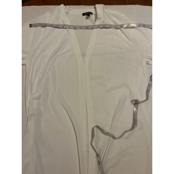 Eileen Fisher women’s XL Open Front long semi-sheer lightweight White Cardigan - Picture 7 of 9